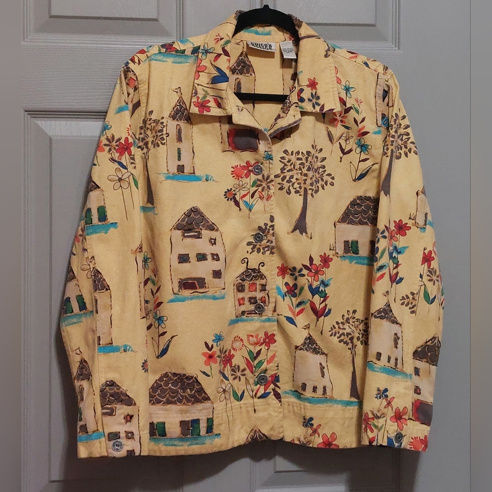 Chico's Design Artist Graphic Jacket Size 1 (S)